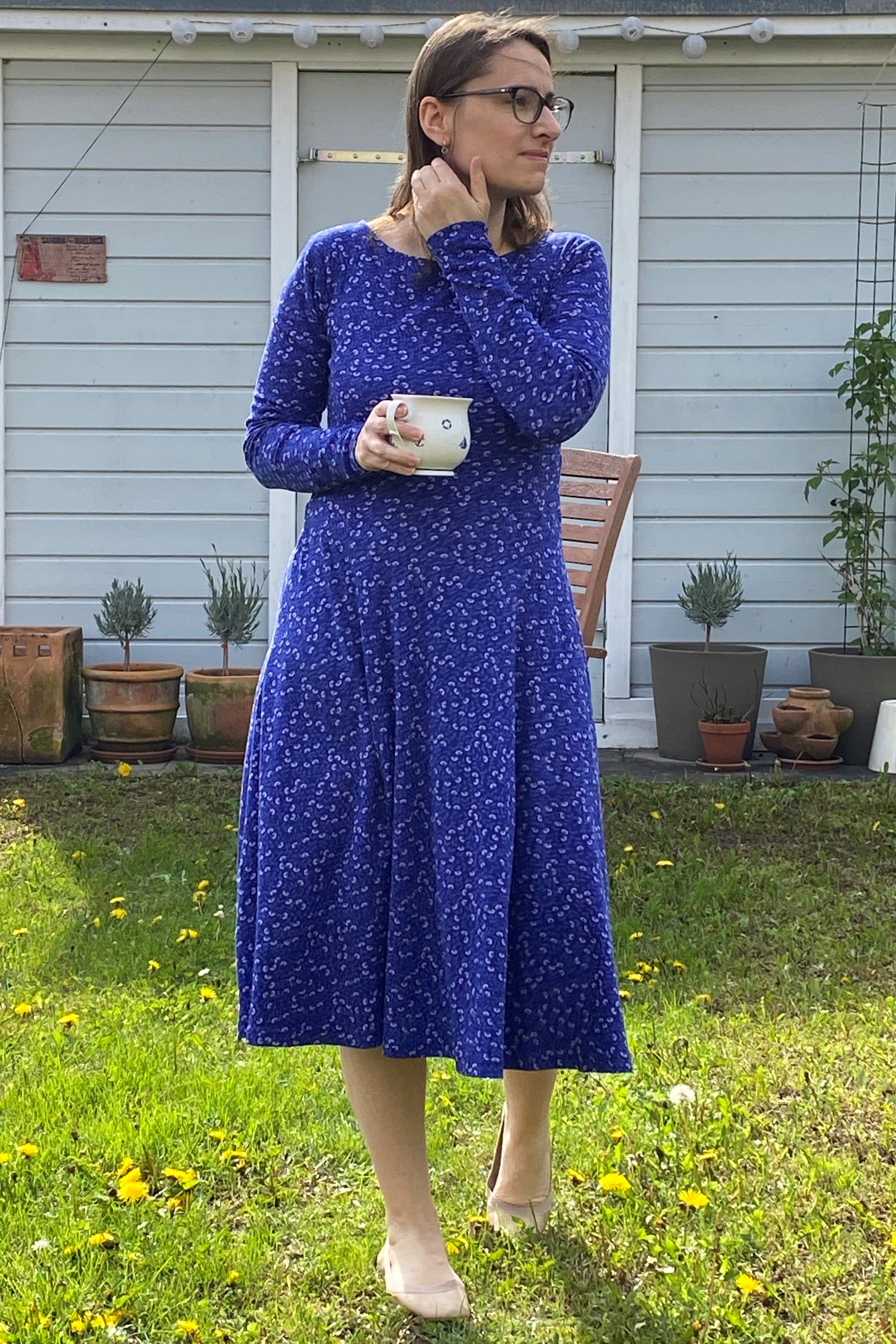 Danesigrid Kleid, Deep Marine Fleurie