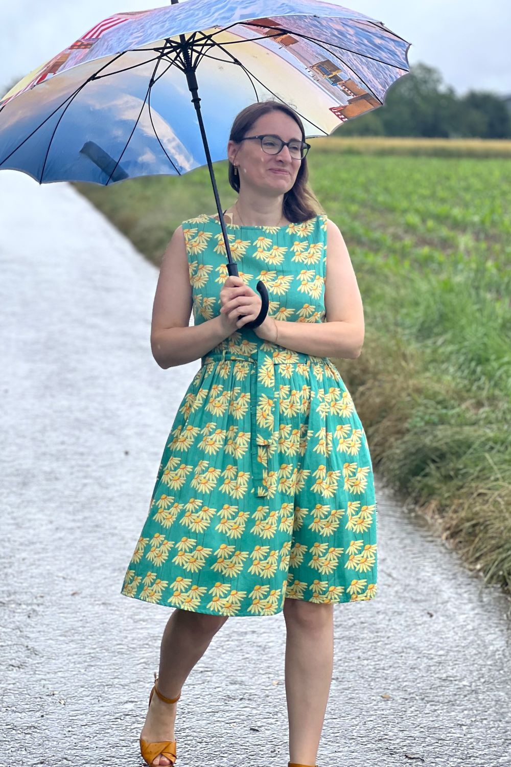Ärmelloses Kleid, Tall Daisies