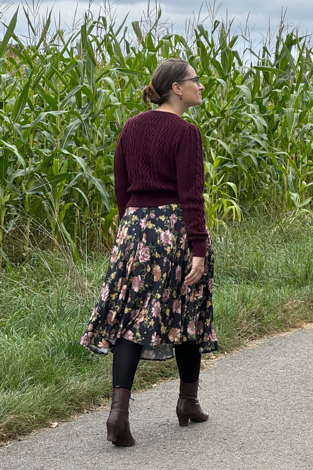 Circle Skirt Crepe, Renoir Black