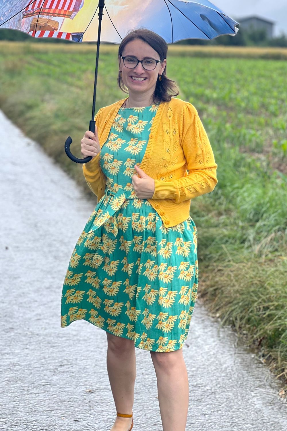 Ärmelloses Kleid, Tall Daisies