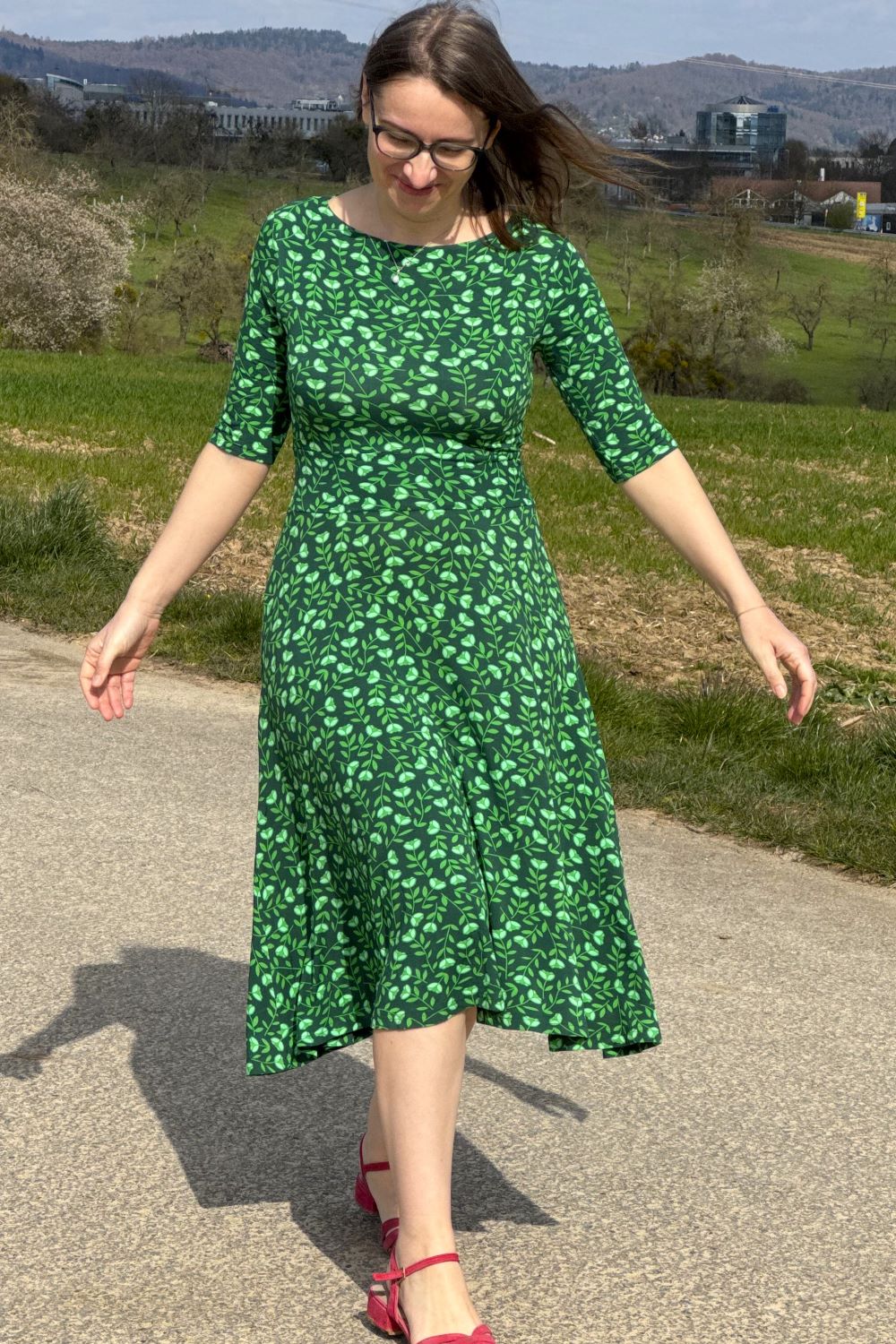Danecharlotte Dress, Khaki/Green Fleurie