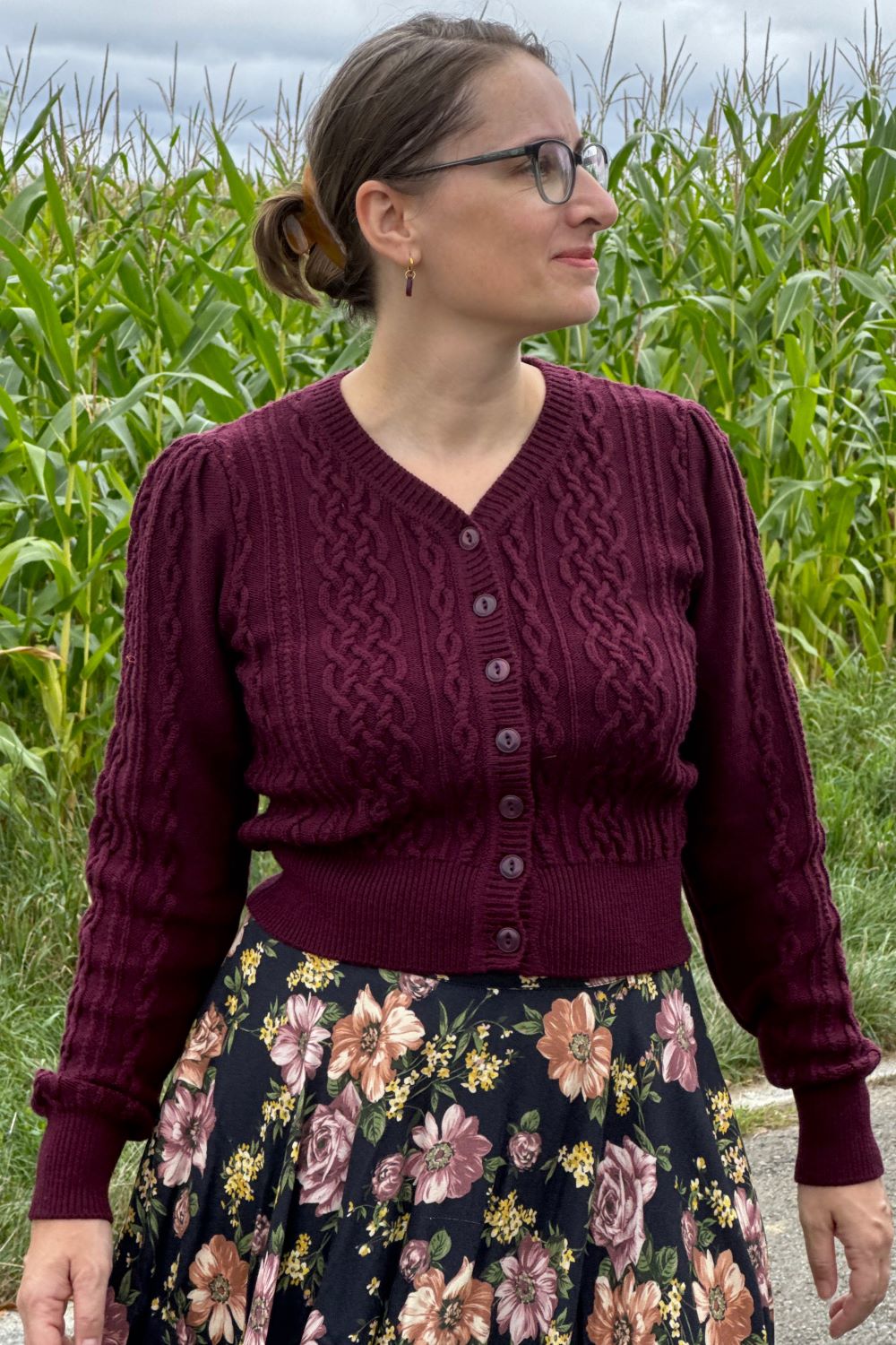 The Ice Breaker Cardigan, Plum