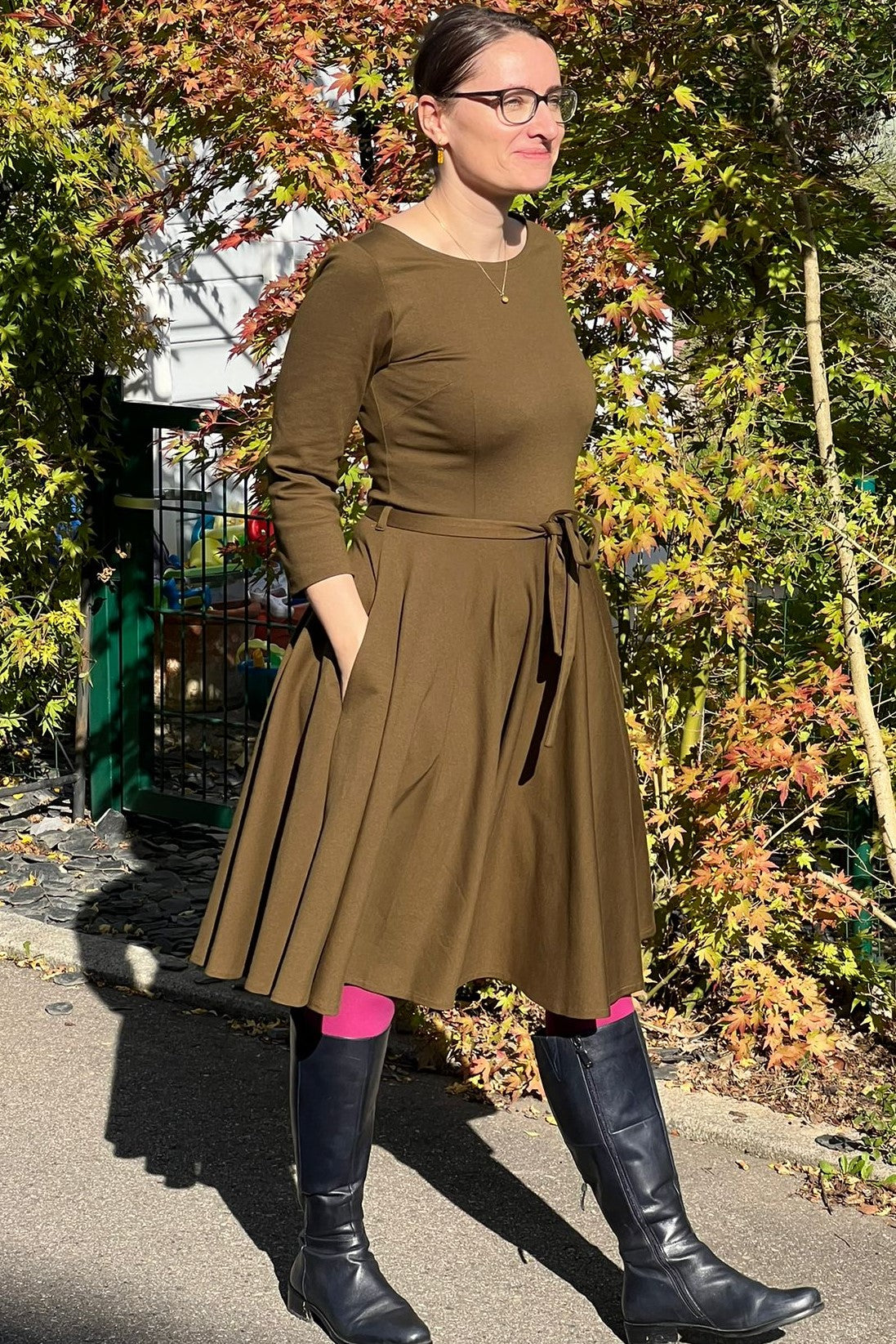 Ballerina Dress, Olive Punty
