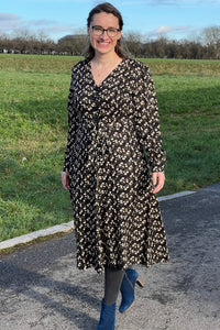 Magnolia Dress Longsleeve, Daisy Black