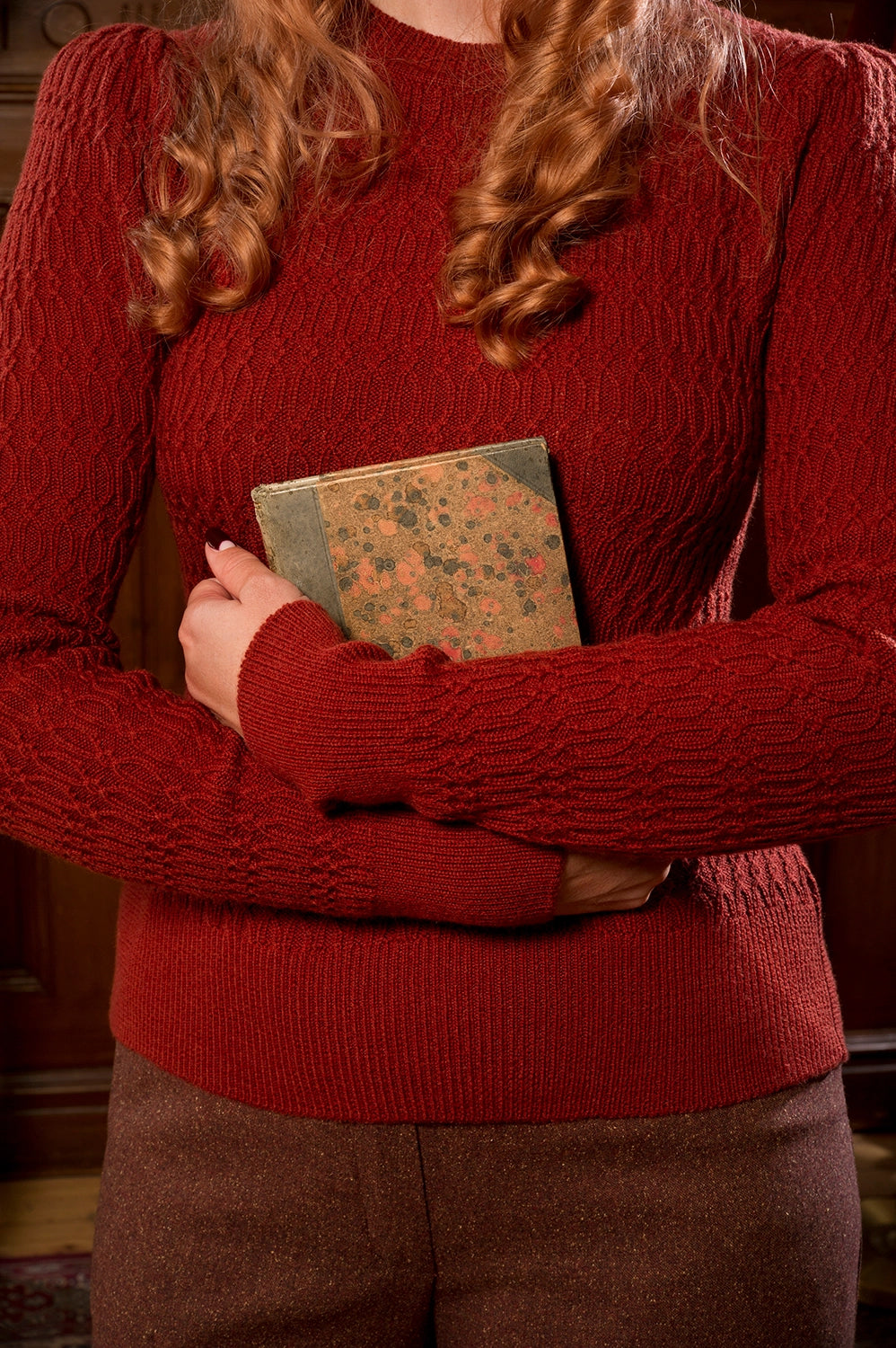 The All Round Sweater, Rust Wool - Strickpulli rostrot