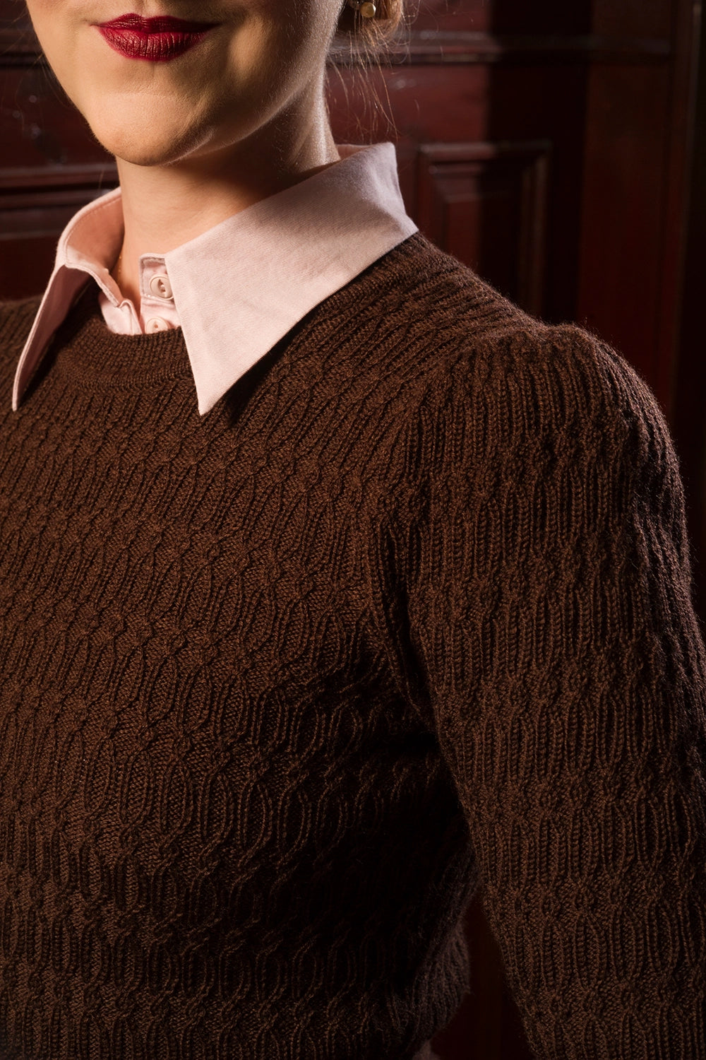 The All Round Sweater, Coffee Mélange Wool - Strickpulli braun