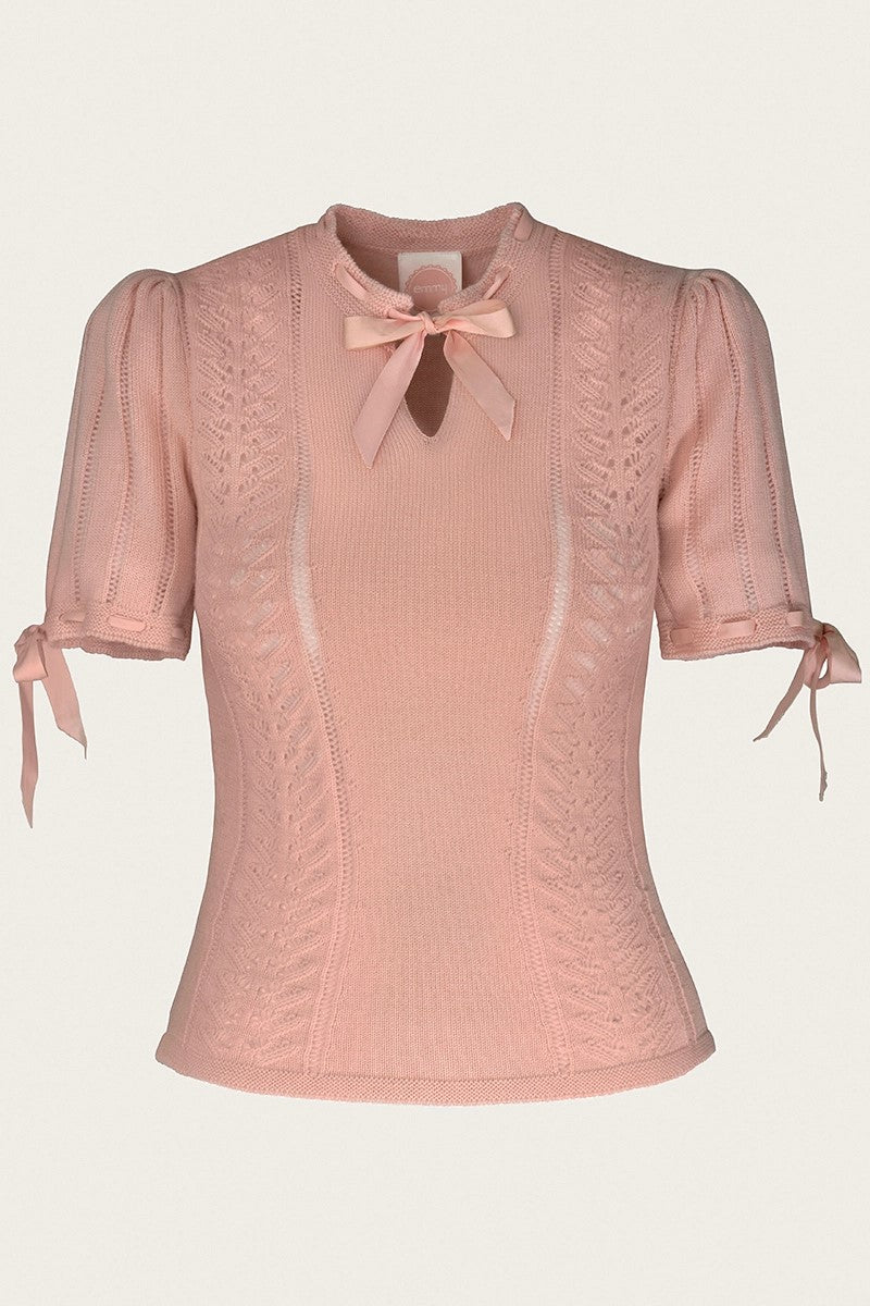 The Coquette Keyhole Top, Petal Pink