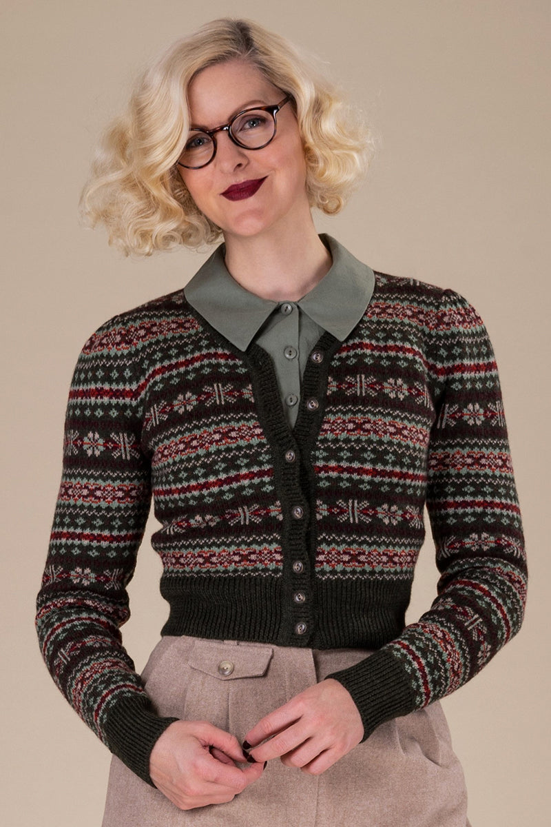 The Fair-est Cardigan, Pine Green