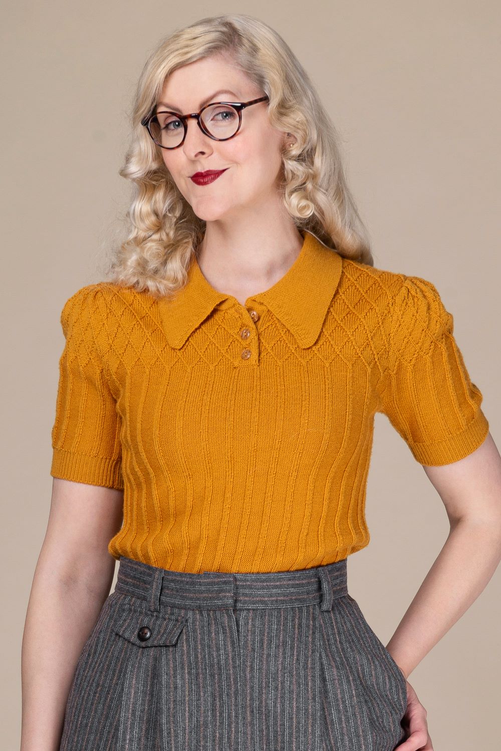 The Tiptop Knit Top, Mustard
