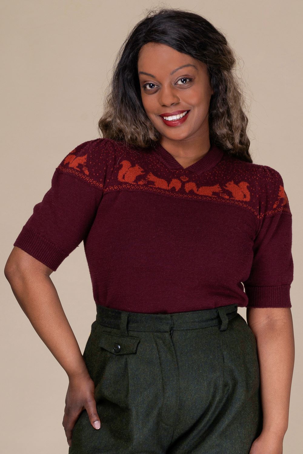 The Nuts-about-you Top, Plum/Rust