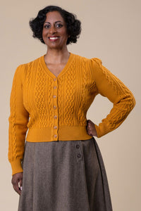 The Ice Breaker Cardigan, Mustard