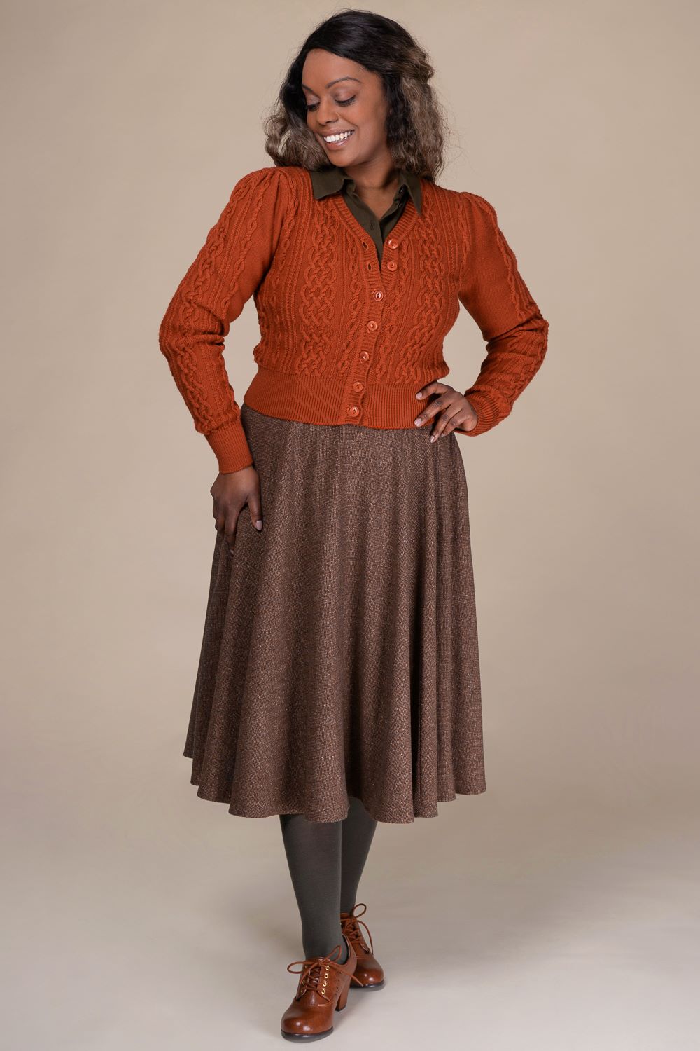 The Ice Breaker Cardigan, Rust