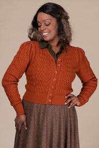 The Ice Breaker Cardigan, Rust