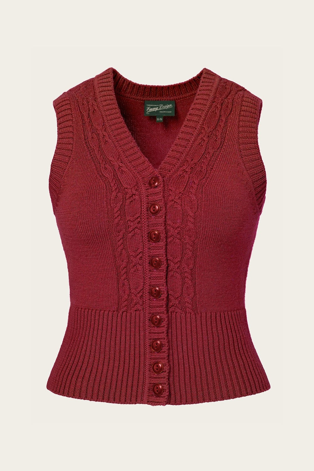The Sassy Sweater Vest, Pomegranate Wool