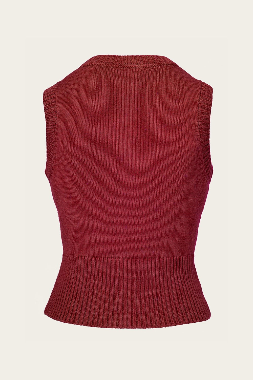 The Sassy Sweater Vest, Pomegranate Wool