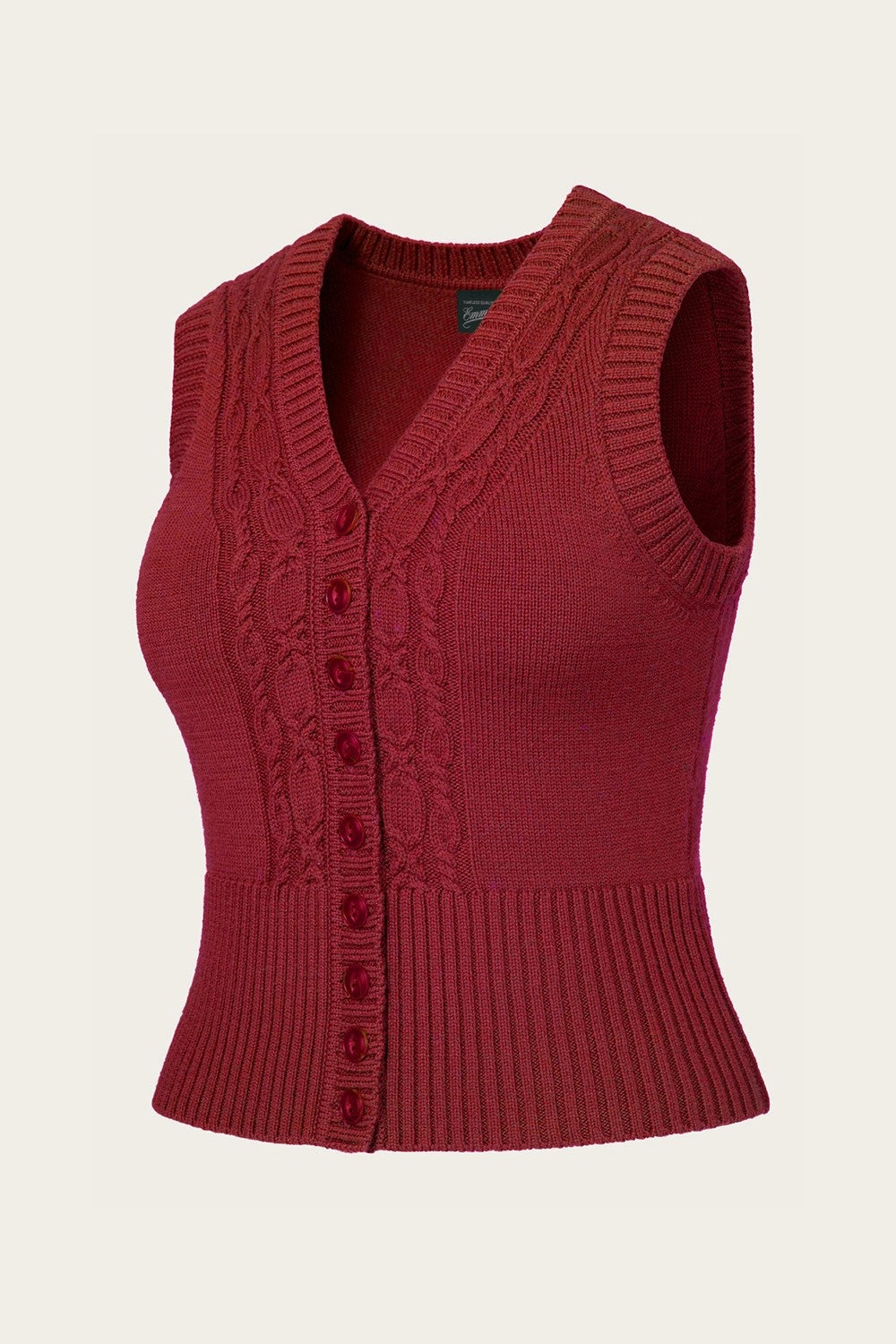 The Sassy Sweater Vest, Pomegranate Wool