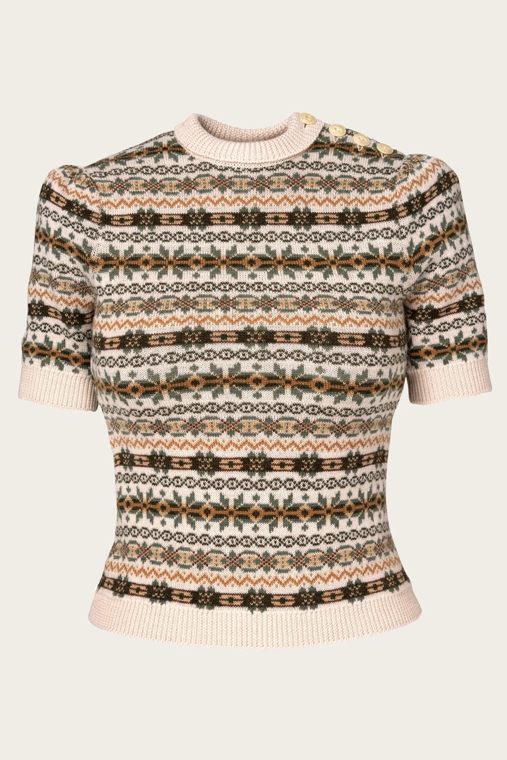 The Fairest Knit Top, Antique White Mélange Wool