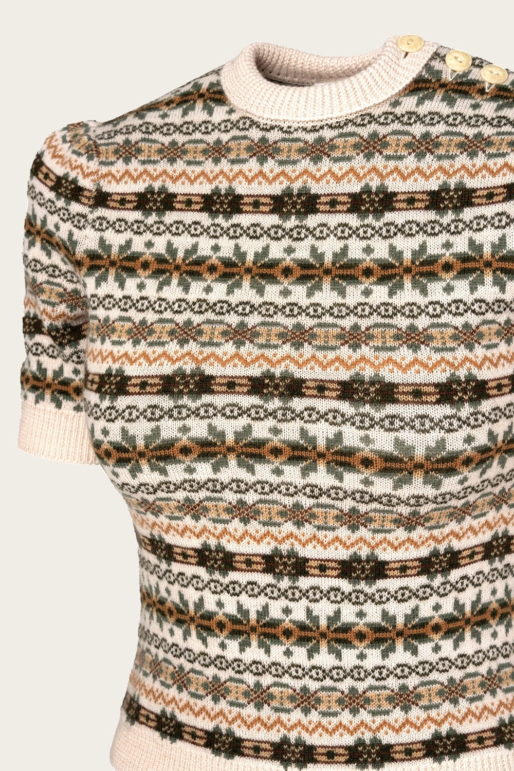 The Fairest Knit Top, Antique White Mélange Wool
