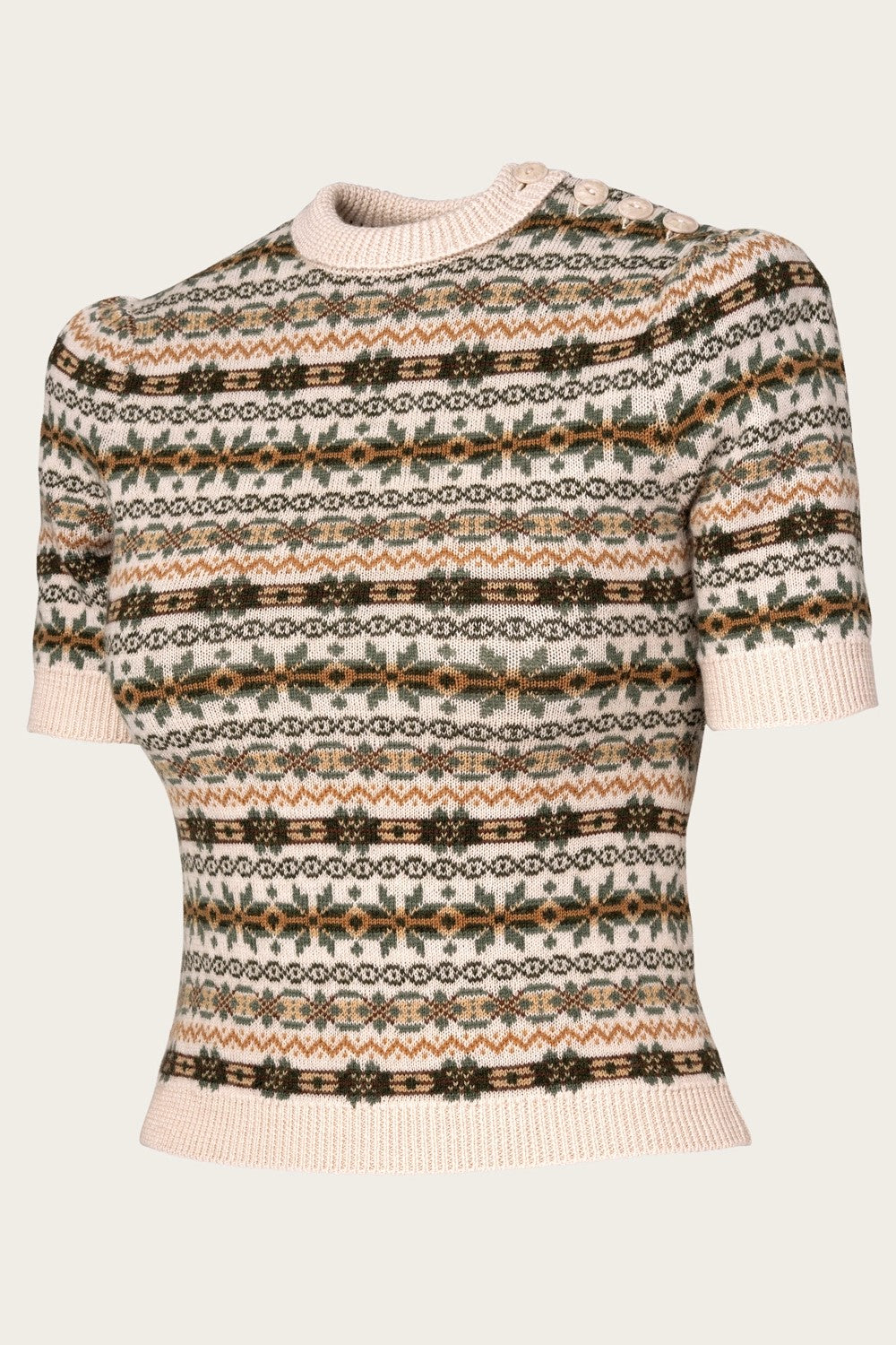 The Fairest Knit Top, Antique White Mélange Wool
