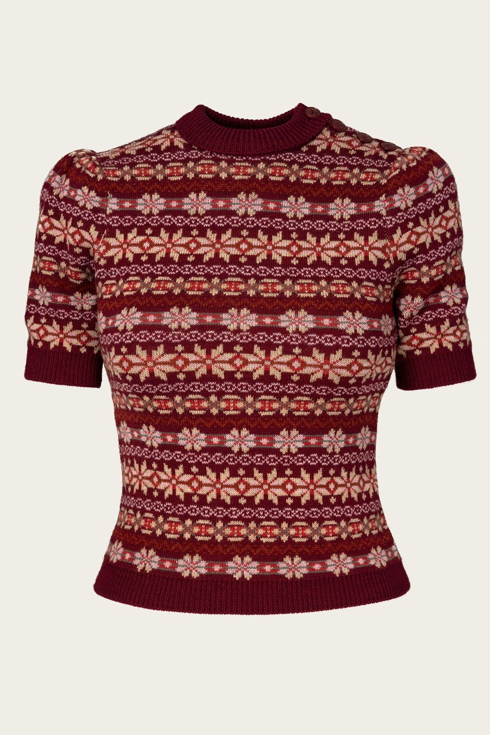 The Fairest Knit Top, Maroon Mélange Wool