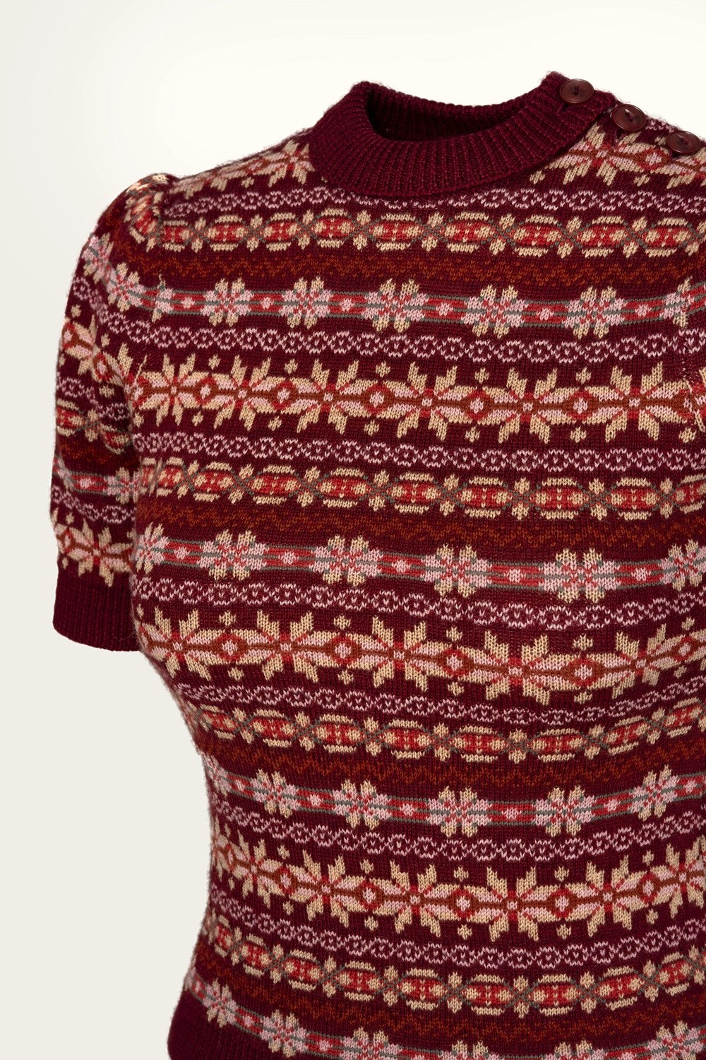The Fairest Knit Top, Maroon Mélange Wool