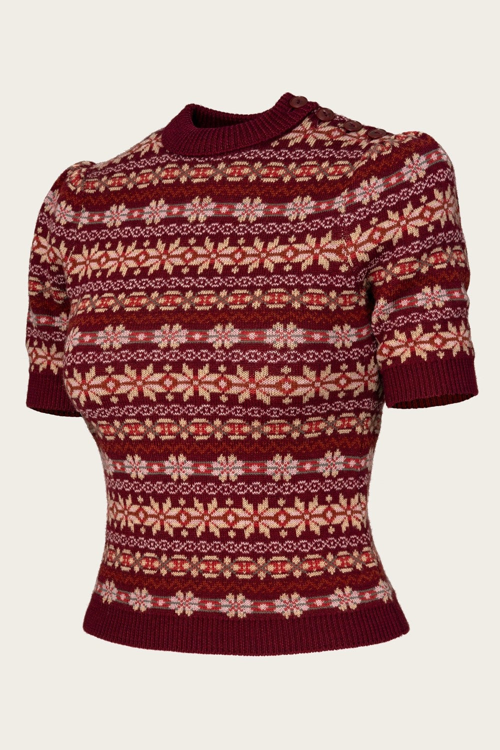 The Fairest Knit Top, Maroon Mélange Wool