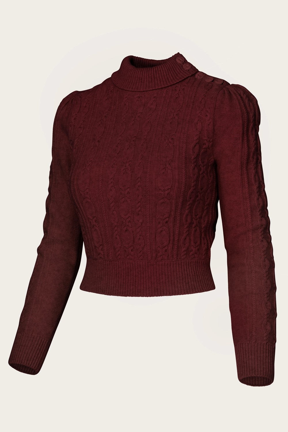 The Ice Skater Sweater, Maroon Cashmere Blend