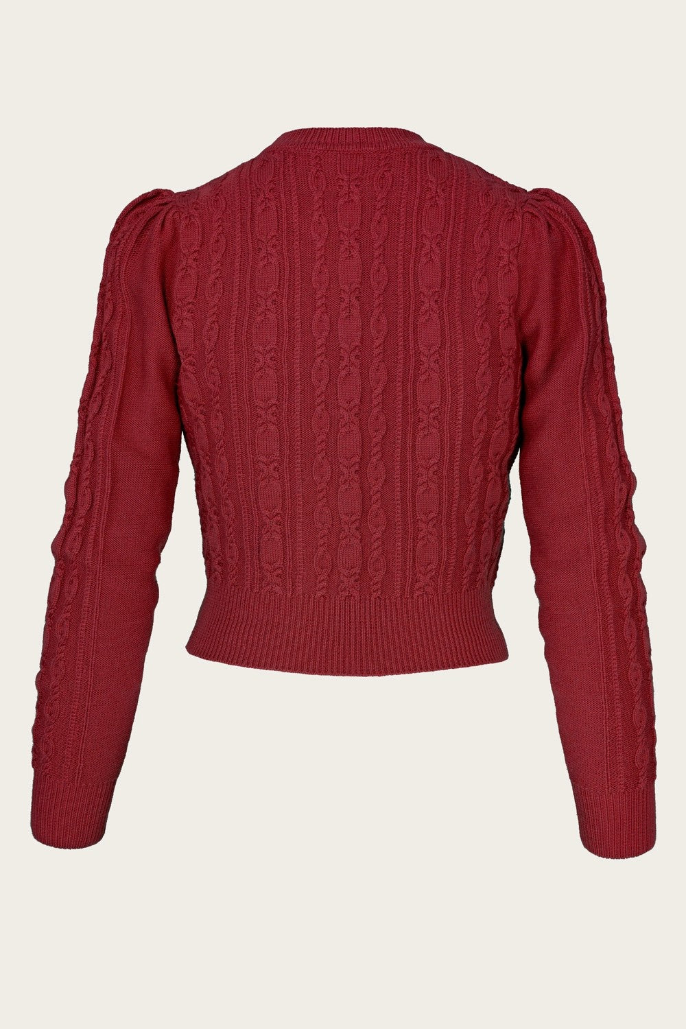 The Ice Skater Cardigan, Pomegranate Wool