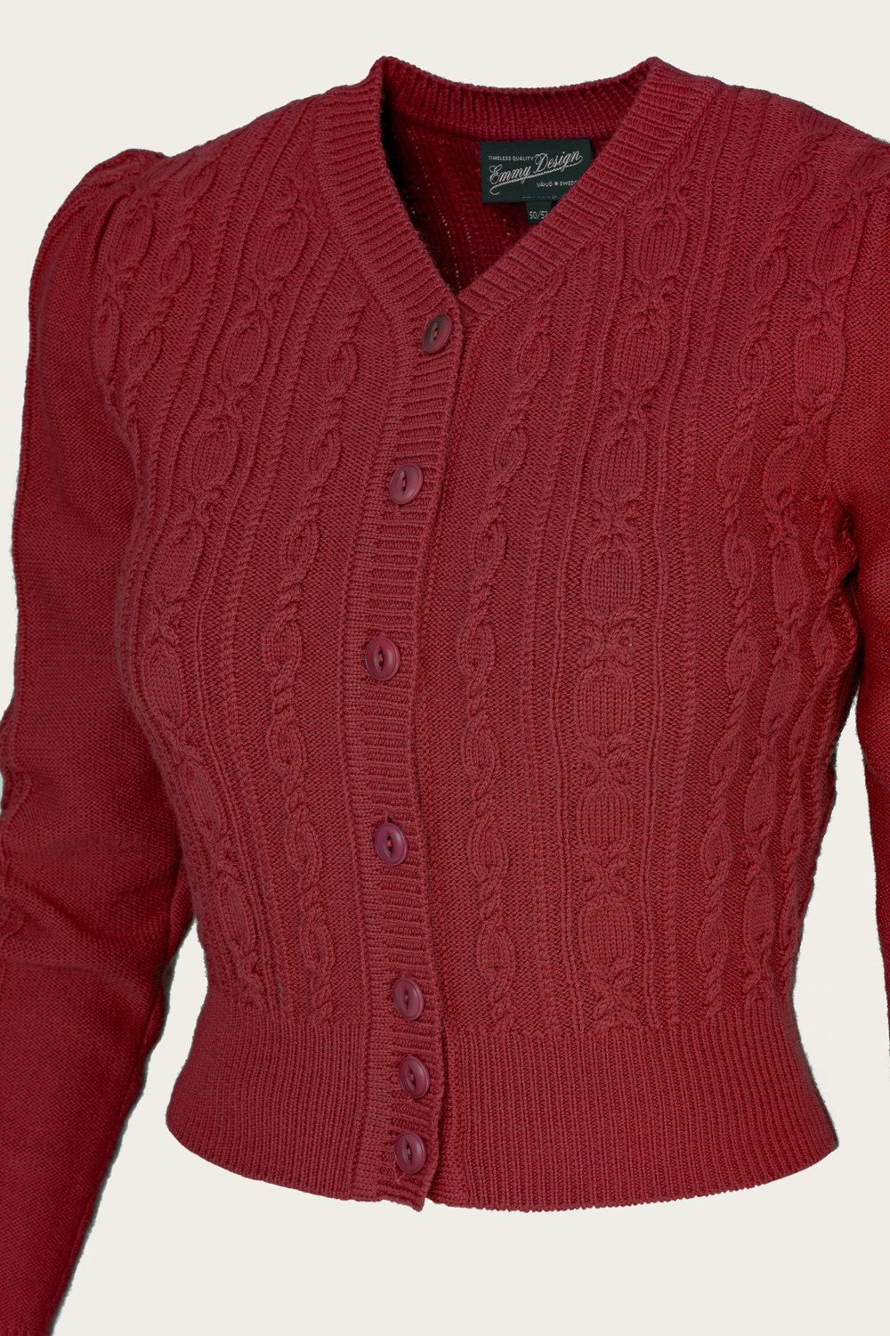 The Ice Skater Cardigan, Pomegranate Wool