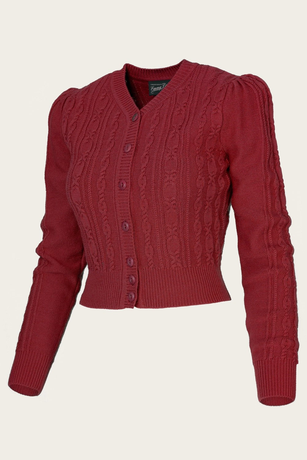 The Ice Skater Cardigan, Pomegranate Wool