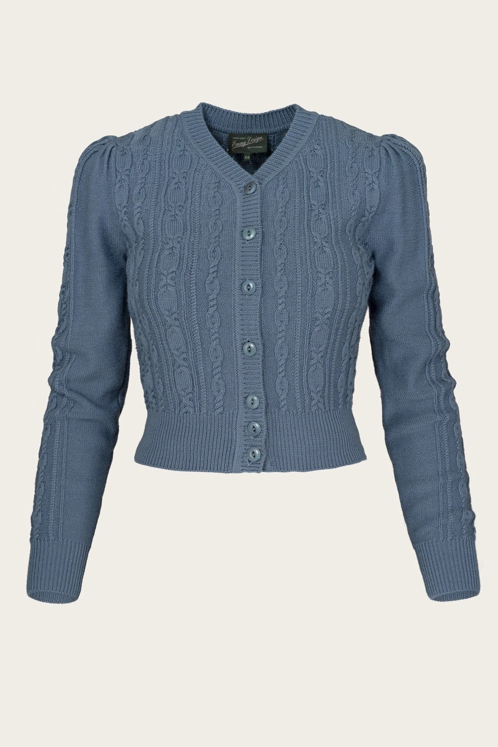 The Ice Skater Cardigan, Pale Indigo Wool