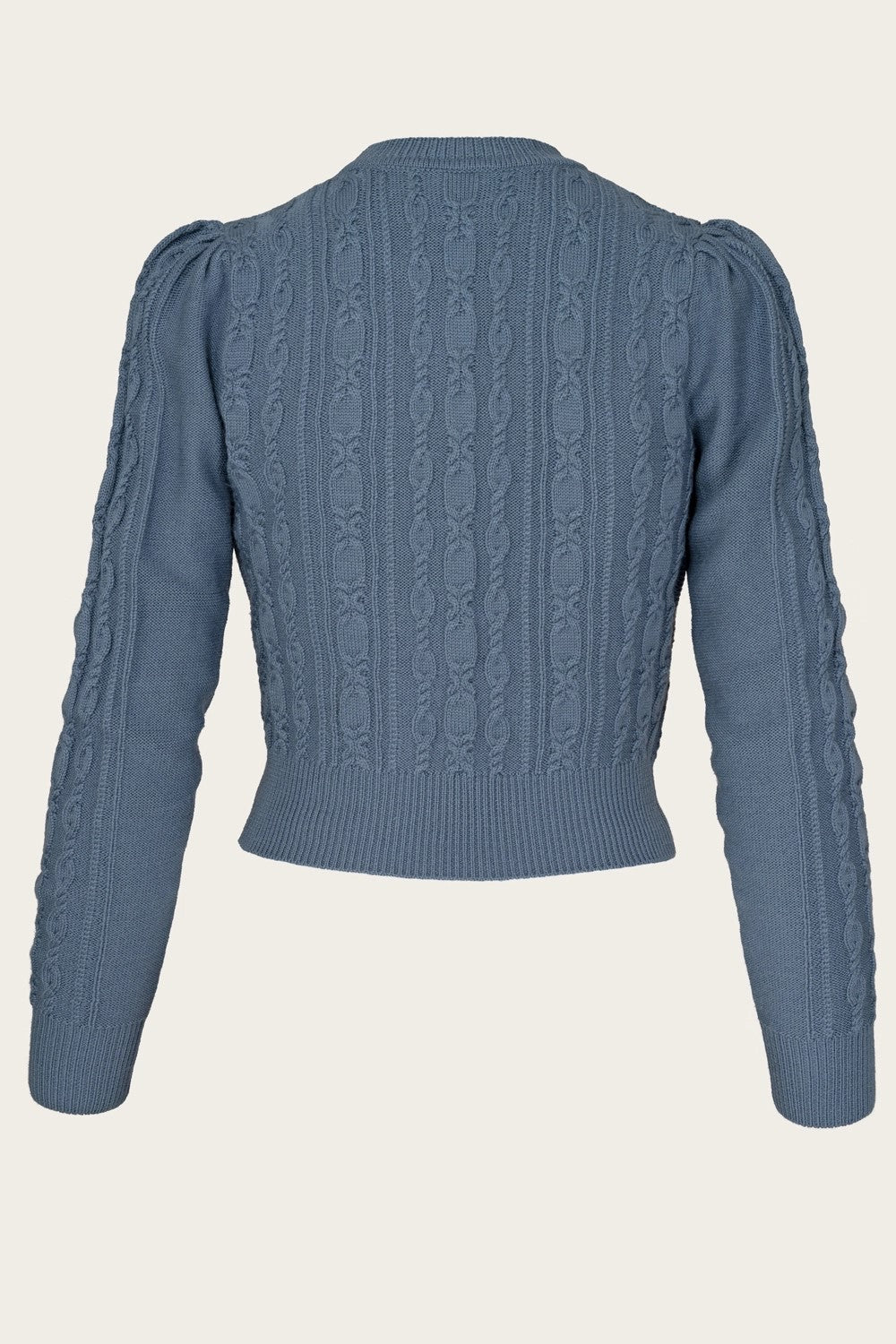 The Ice Skater Cardigan, Pale Indigo Wool