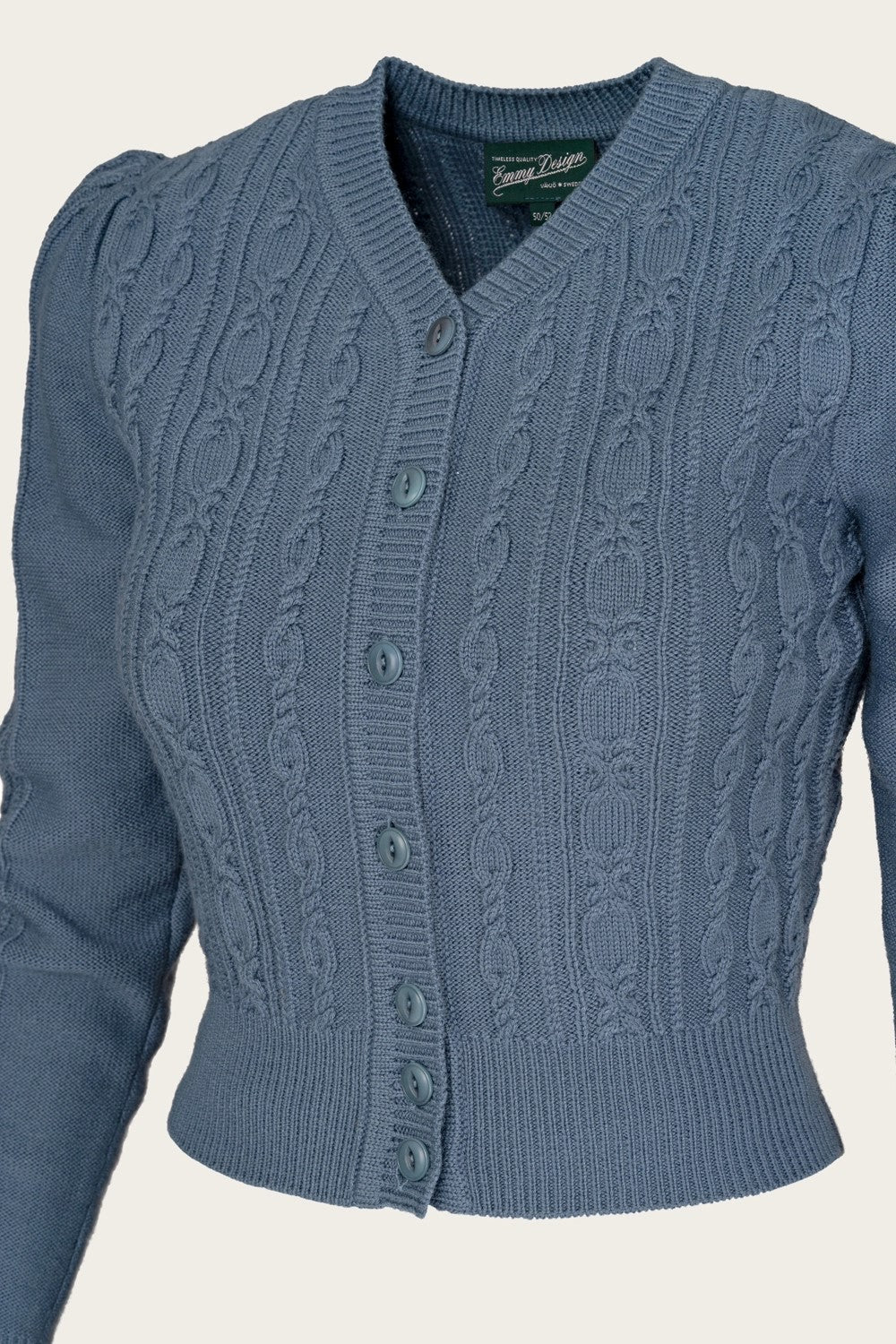 The Ice Skater Cardigan, Pale Indigo Wool