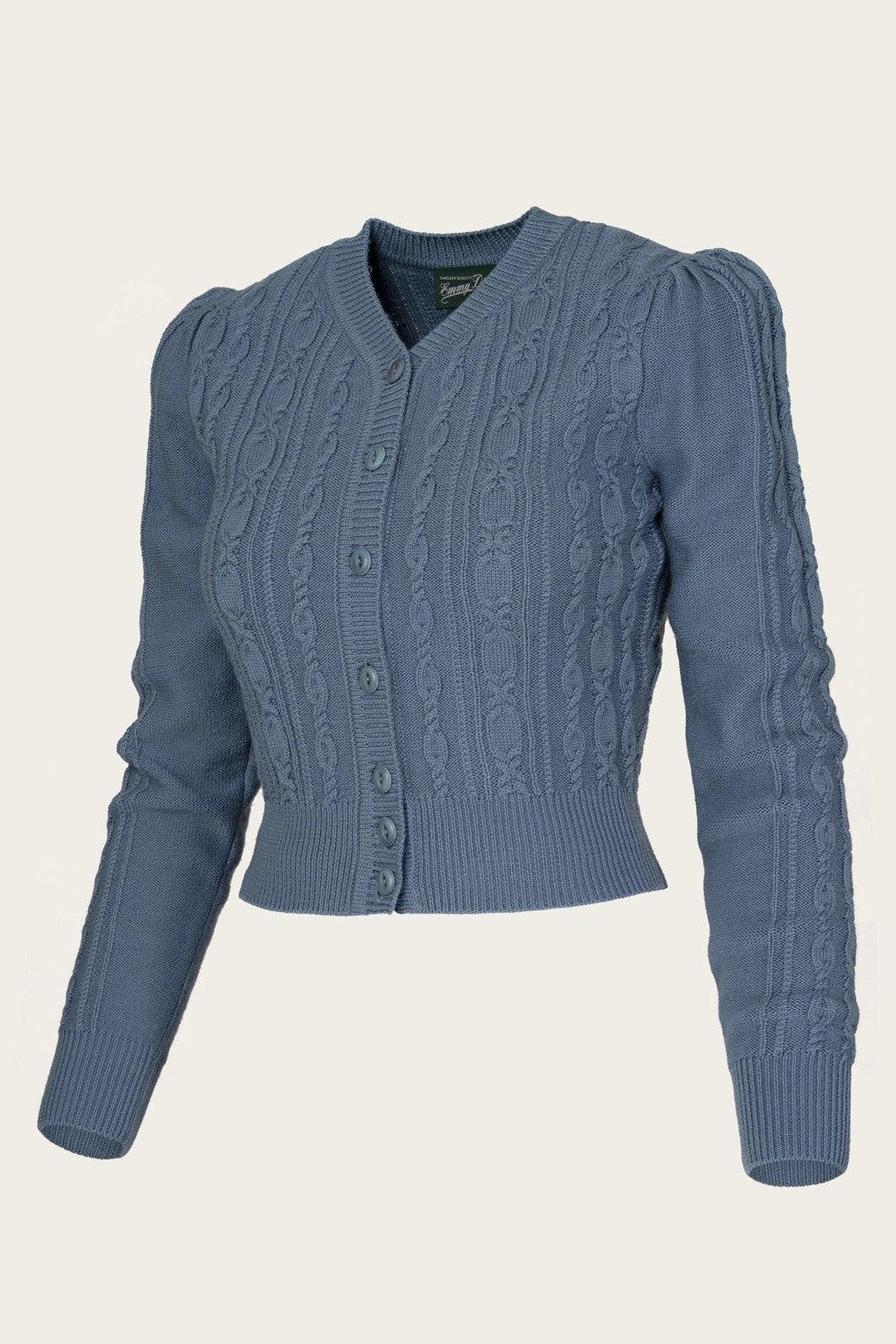The Ice Skater Cardigan, Pale Indigo Wool