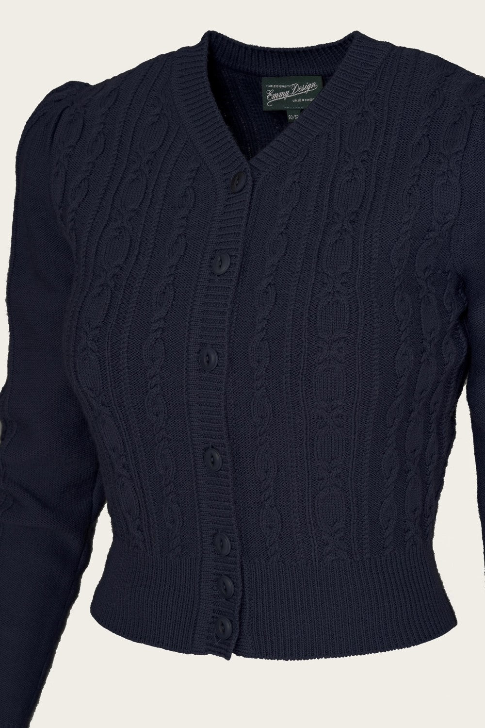 The Ice Skater Cardigan, Navy Mélange Wool