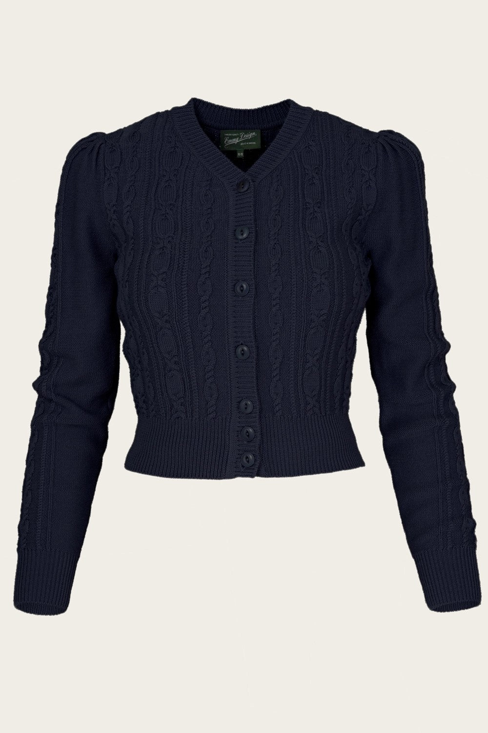 The Ice Skater Cardigan, Navy Mélange Wool