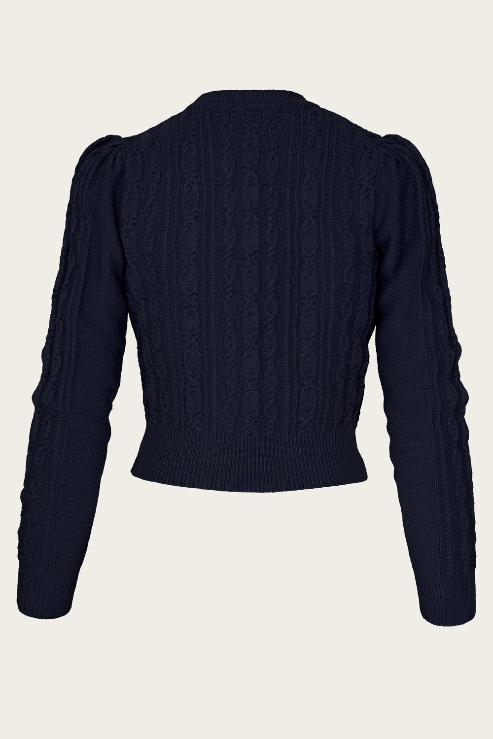 The Ice Skater Cardigan, Navy Mélange Wool