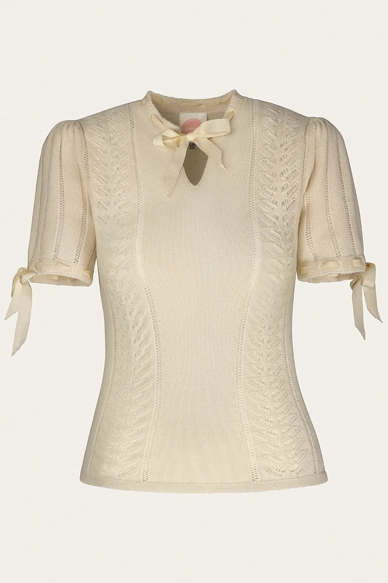 The Coquette Keyhole Top, Ivory