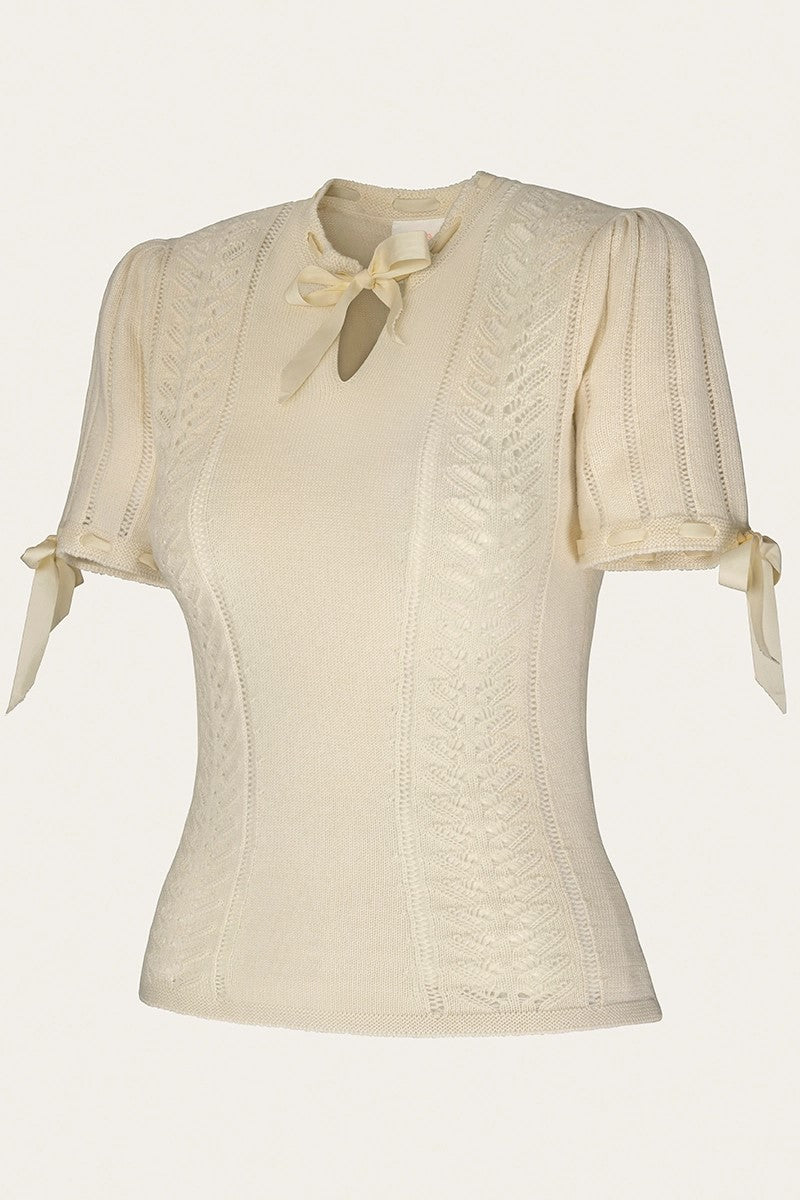 The Coquette Keyhole Top, Ivory