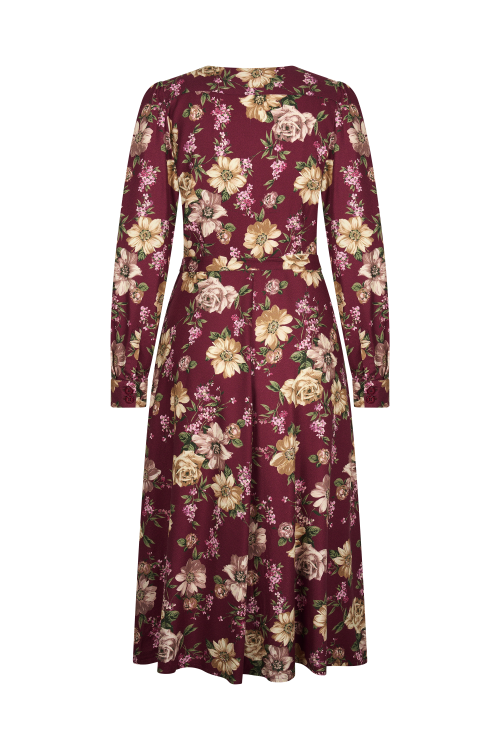 Magnolia Dress Crepe, Renoir Burgundy