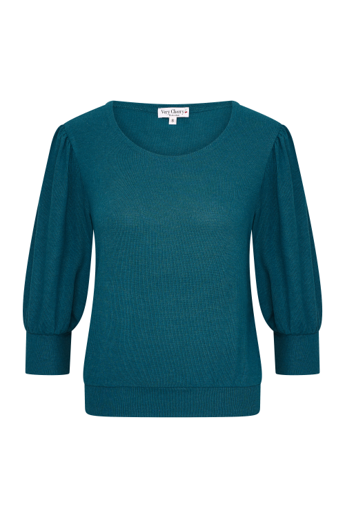 Feinstrick Top, Teal