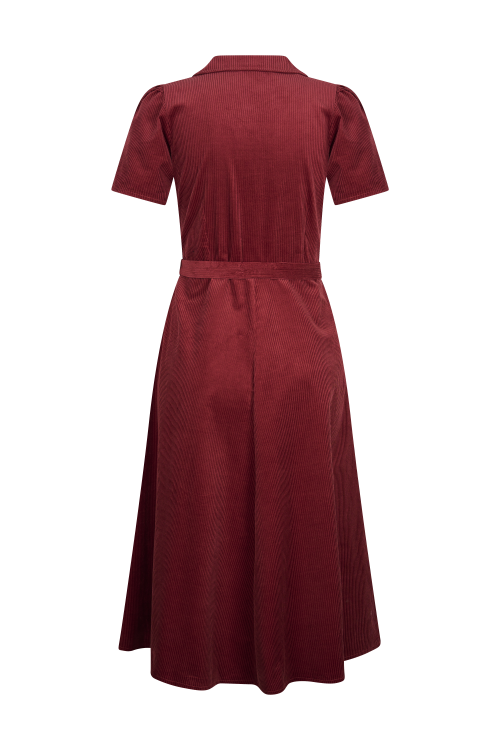 Revers Kordkleid Midi, Marsala