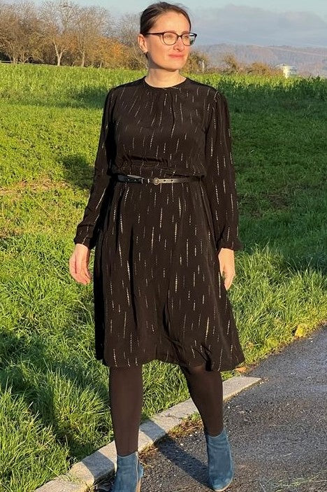 Kleid Poppin In, Glitzer Sparkle Black Gold