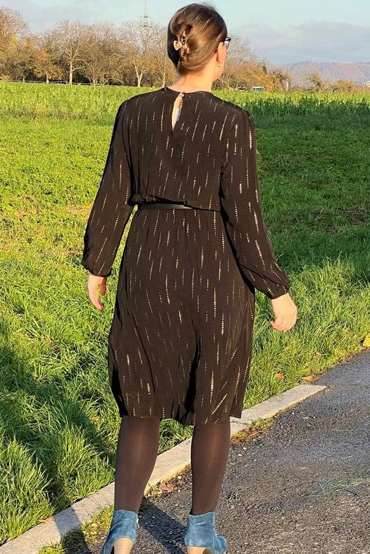 Kleid Poppin In, Glitzer Sparkle Black Gold