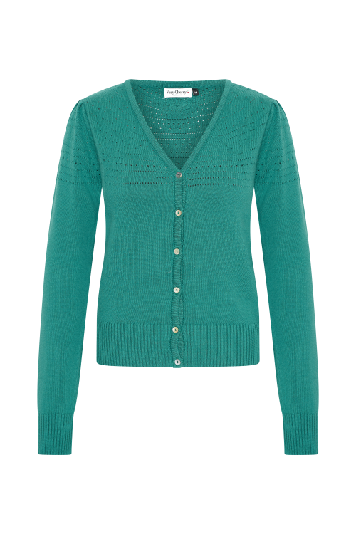 Lucia V-Neck Cardigan, Emerald