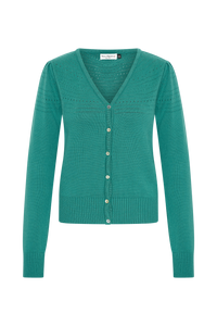 Lucia V-Neck Cardigan, Emerald