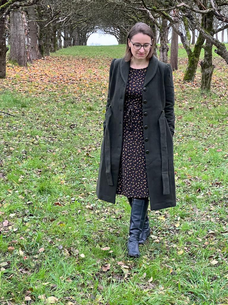 Wool Long Coat, Bottle Green