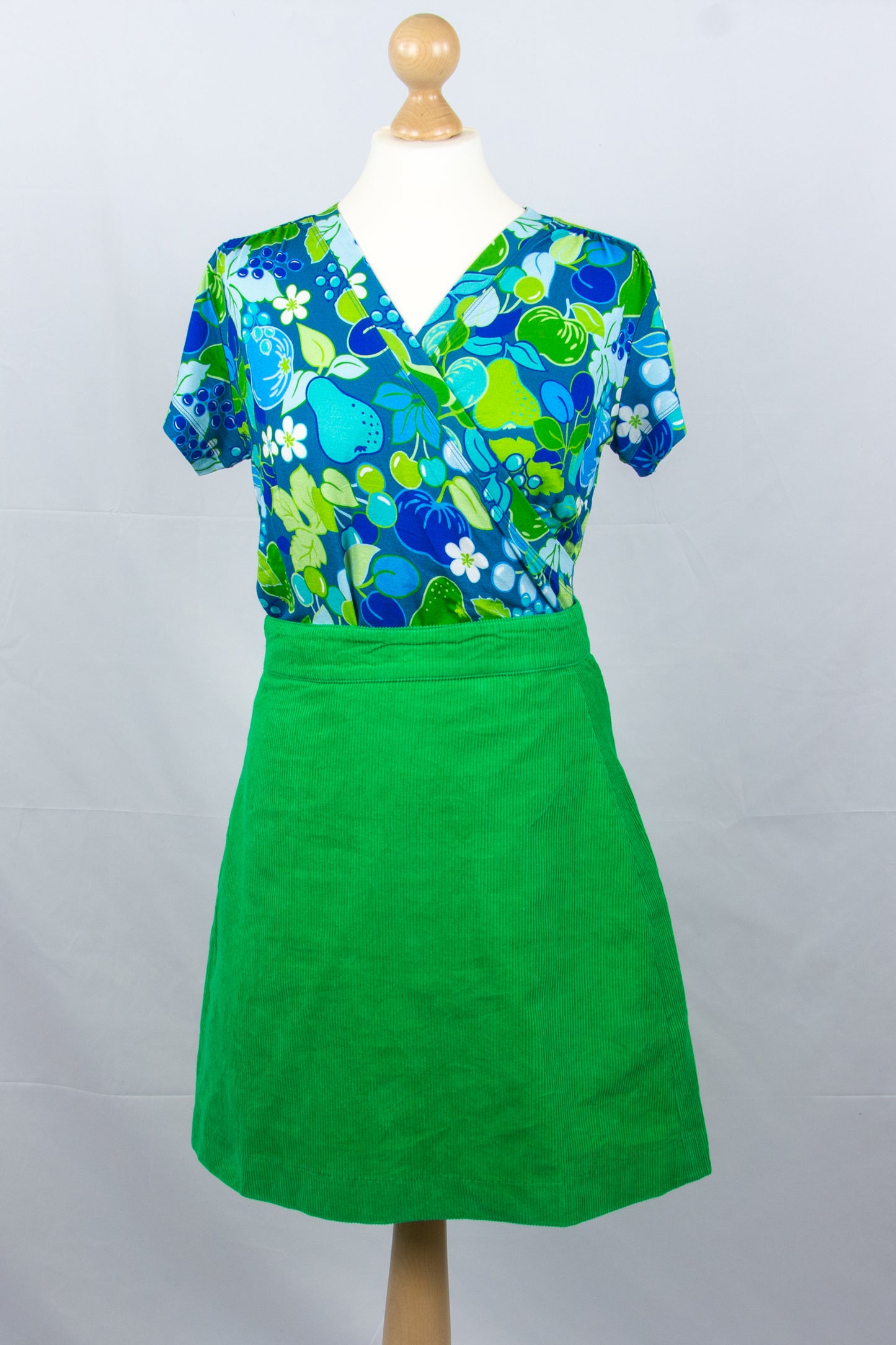 Danelondon Cord Skirt, Green