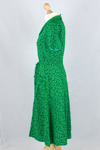 Revers Dress Midi Kamille Green, Bloemen