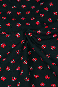 Jersey 'Ladybug Dots', Marienkäfer auf schwarz  (Preis pro halben Meter)